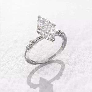 Exclusive 3A Marquise Cut Cubic Zirconia Ring for Women, FB16FA1061